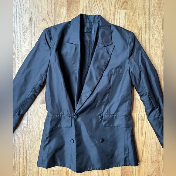 RtA Clark Double-Breasted Nylon Blazer Black XS - Picture 2 of 5